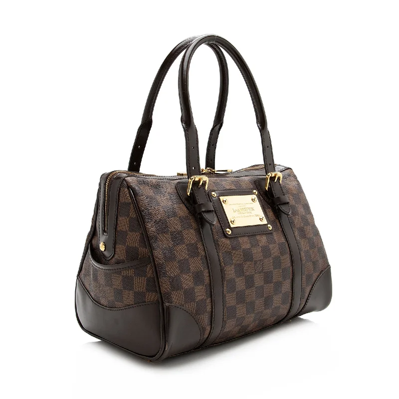 Louis Vuitton tote bags with a printed LV logo on the front for brand visibilityLouis Vuitton Damier Ebene Berkeley Satchel (22309)