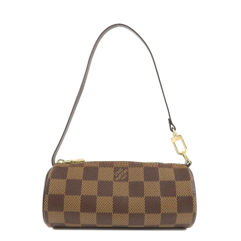 Louis Vuitton bags with a chain - link trim and a leather body for a modern edgeLouis Vuitton Damier Pouch for Papillon Bag Mini Bag Brown