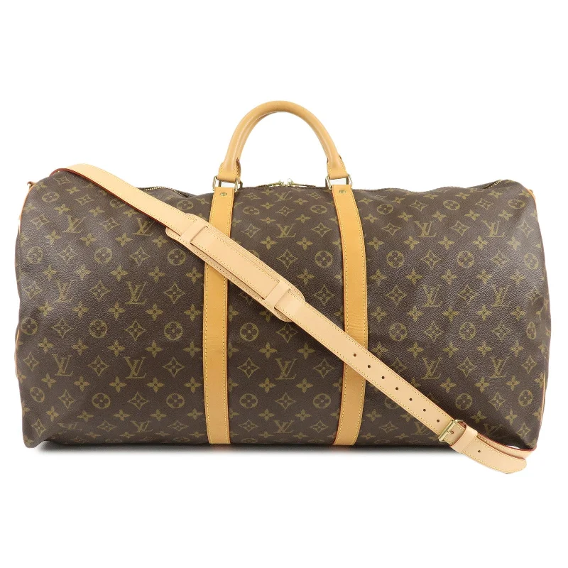 Louis Vuitton backpacks with a padded back panel for comfort during long - wearLouis Vuitton Monogram Keep All Bandouliere 60 Bag M41412