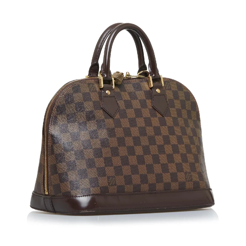 Ladies Louis Vuitton shoulder bags with a wide - width strap for comfortLouis Vuitton Damier Ebene Alma PM (Rfr27D)