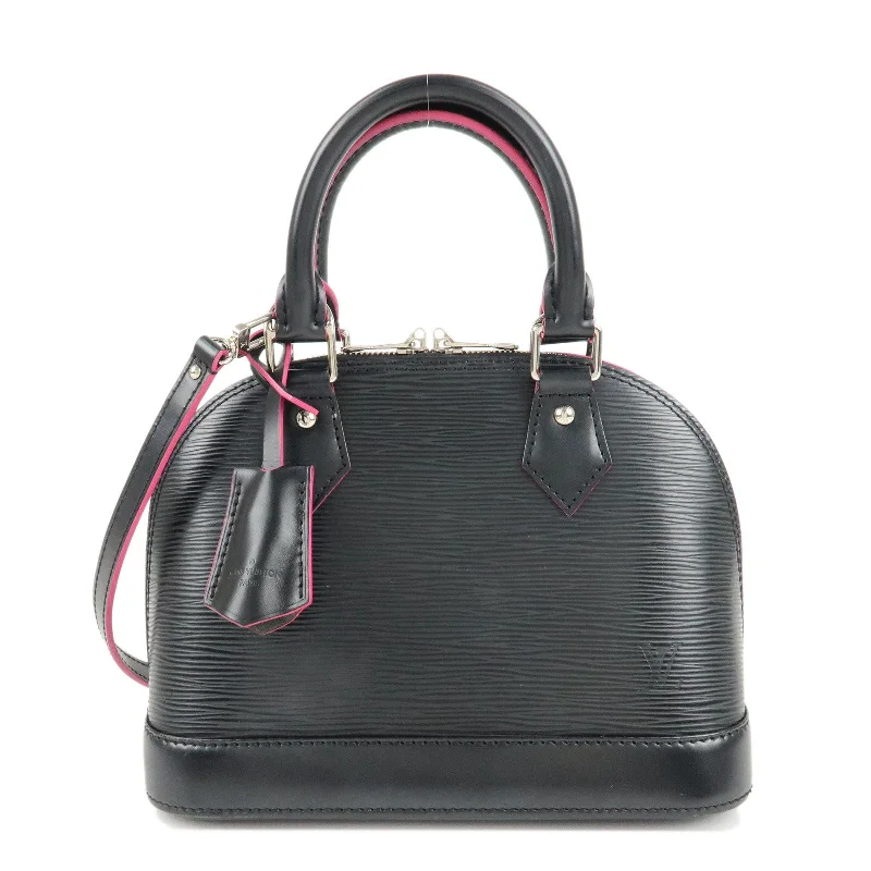 Ladies Louis Vuitton shoulder bags with a single - handle silhouetteLouis Vuitton Epi Alma BB 2Way Shoulder Bag Noir Pink M54160