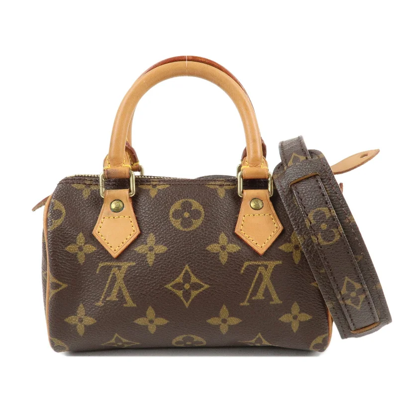 Louis Vuitton bags with a front - flap pocket for quick - access itemsLouis Vuitton Monogram Mini Speedy & Strap M41534 J75010