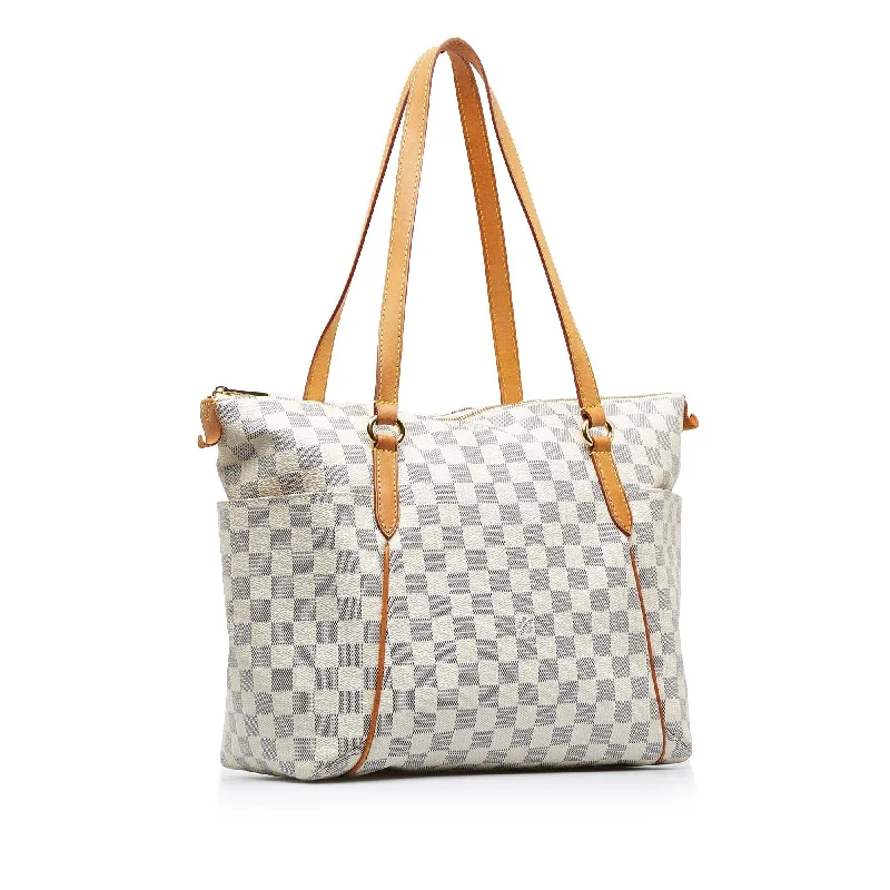 Louis Vuitton backpacks with a hidden back pocket for securityLouis Vuitton Damier Azur Totally MM (ccTSDT)