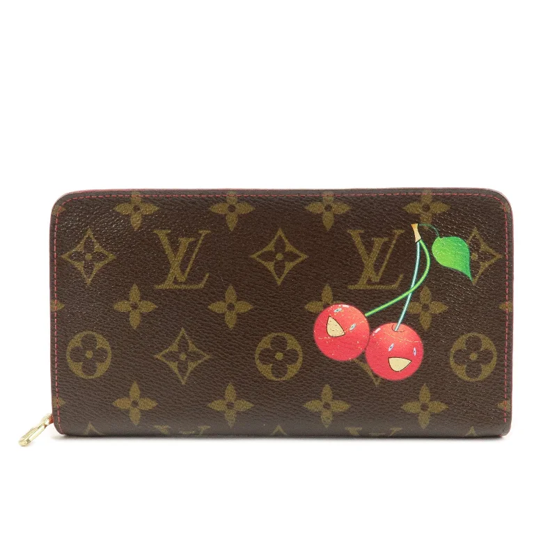 Ladies Louis Vuitton shoulder bags with a single - handle silhouetteLouis Vuitton Monogram Cherry Porte Monnaie Zip Long Wallet M95006