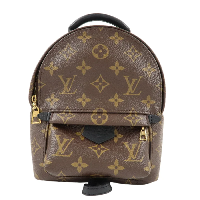 Louis Vuitton bags with a detachable mobile phone holder for convenienceLouis Vuitton Monogram Palm Springs MINI Back Pack M44873