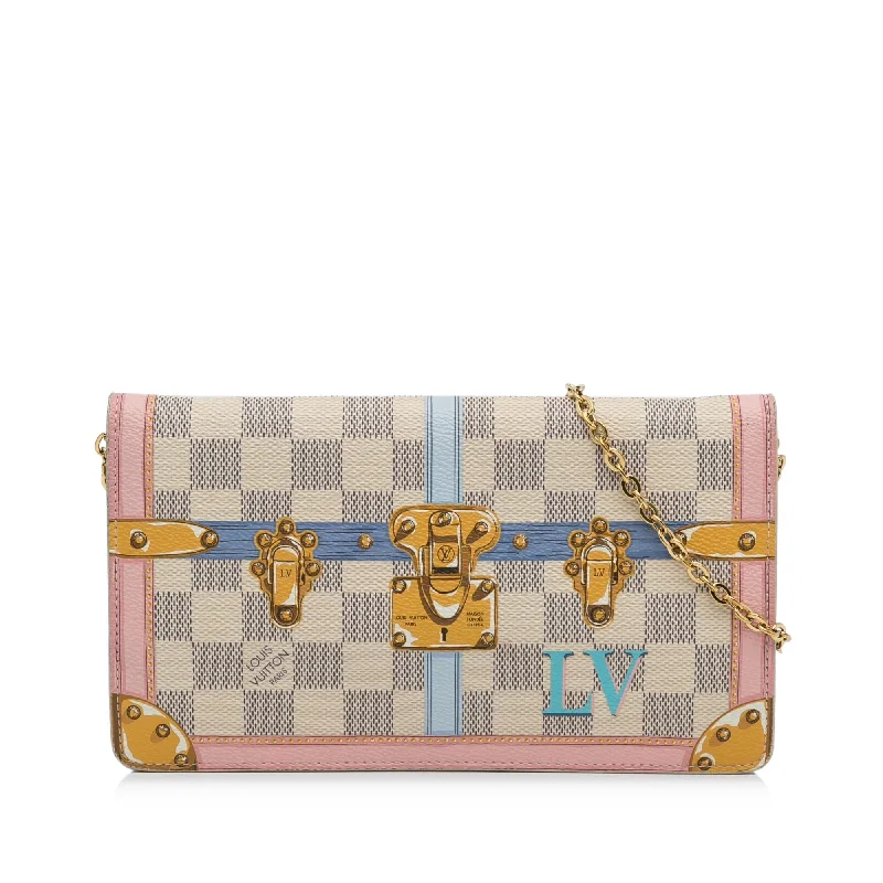 Ladies Louis Vuitton shoulder bags with a single - handle silhouetteLouis Vuitton Damier Azur Summer Trunks Pochette Weekend (4ijyhw)