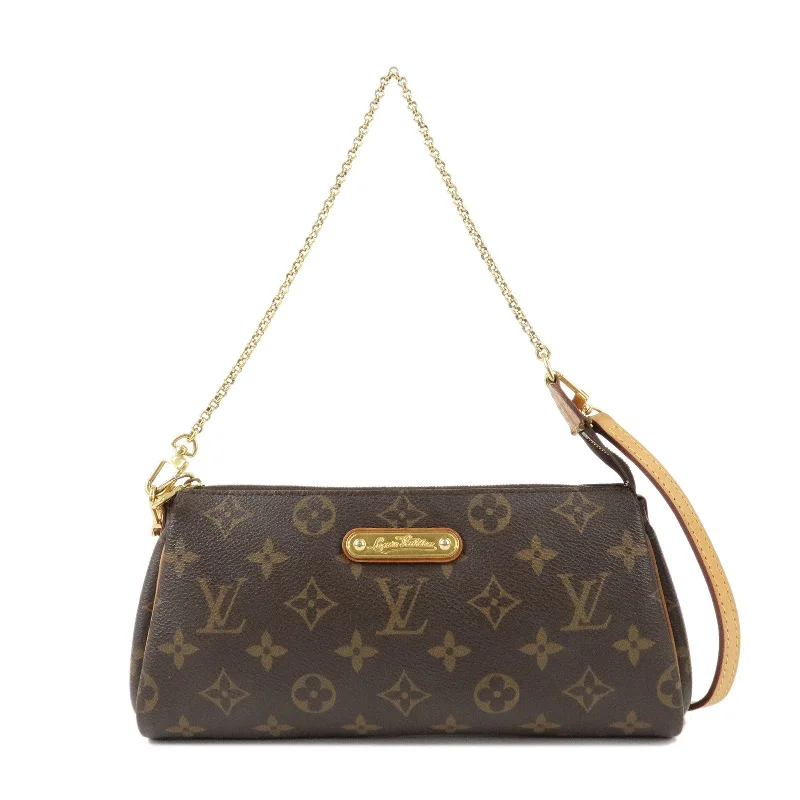 Louis Vuitton handbags with a back - zip pocket for storing valuablesLouis Vuitton Monogram Eva 2 Way Pouch Shoulder Bag M95567