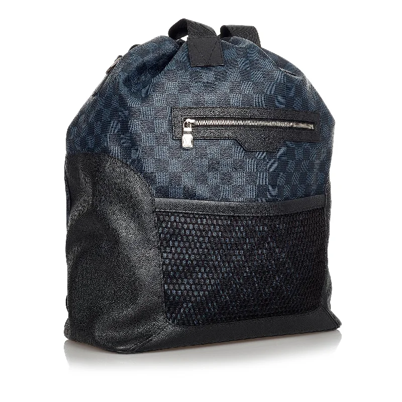 Louis Vuitton tote bags with a printed LV logo on the front for brand visibilityLouis Vuitton Damier Cobalt Matchpoint Hybrid (37390)