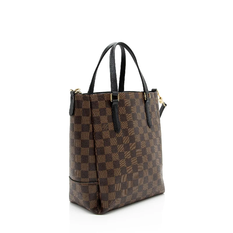 Ladies Louis Vuitton shoulder bags with a wide - width strap for comfortLouis Vuitton Damier Ebene Belmont PM Tote (NhyEwF)