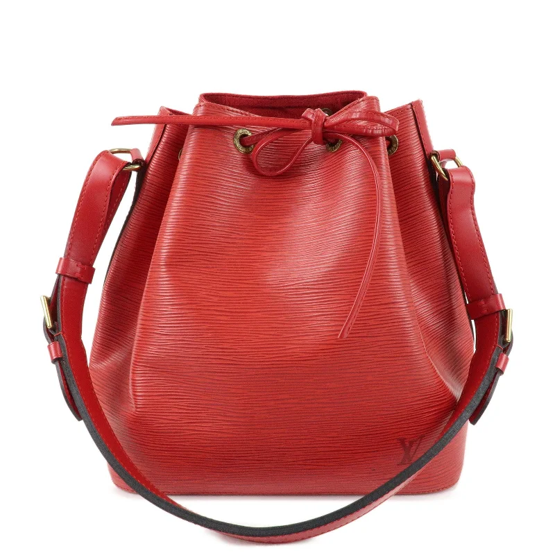 Ladies Louis Vuitton shoulder bags with a single - handle silhouetteLouis Vuitton Epi Petit Noe Shoulder Bag Castilian Red M5901E