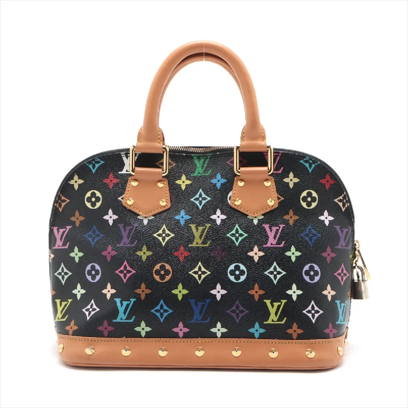 Louis Vuitton crossbody bags with a woven leather strap for textureLOUIS VUITTON Alma PM Murakami Multicolor M92646 Black