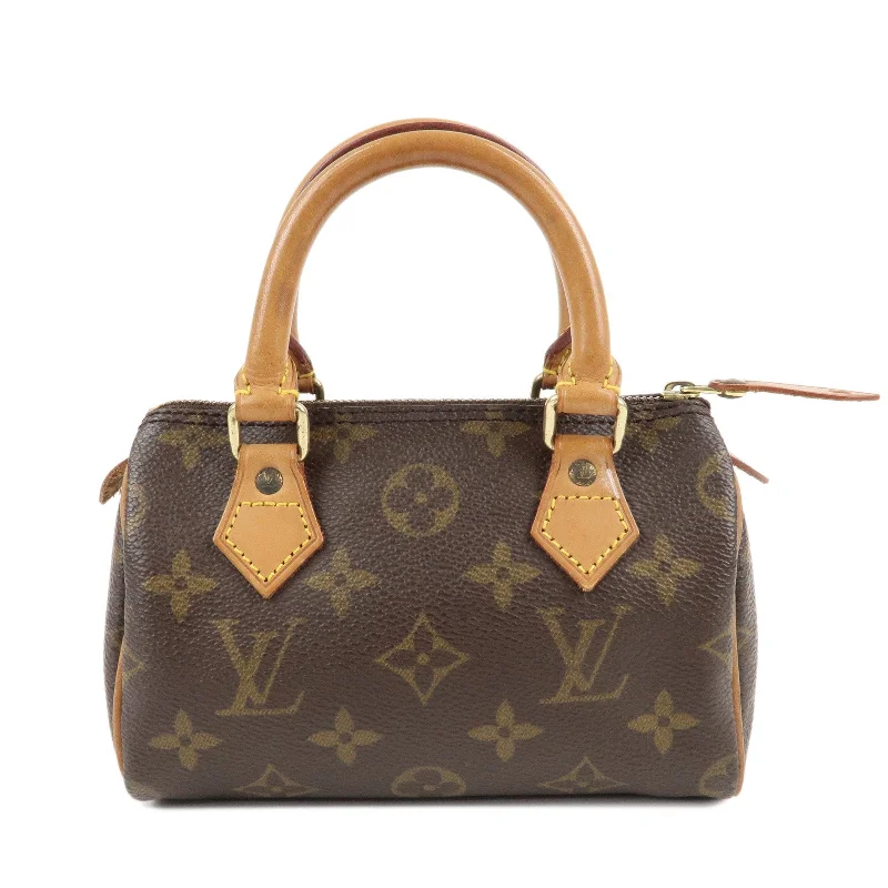 Louis Vuitton bags with a detachable mobile phone holder for convenienceLouis Vuitton Monogram Mini Speedy Hand Bag Brown M41534