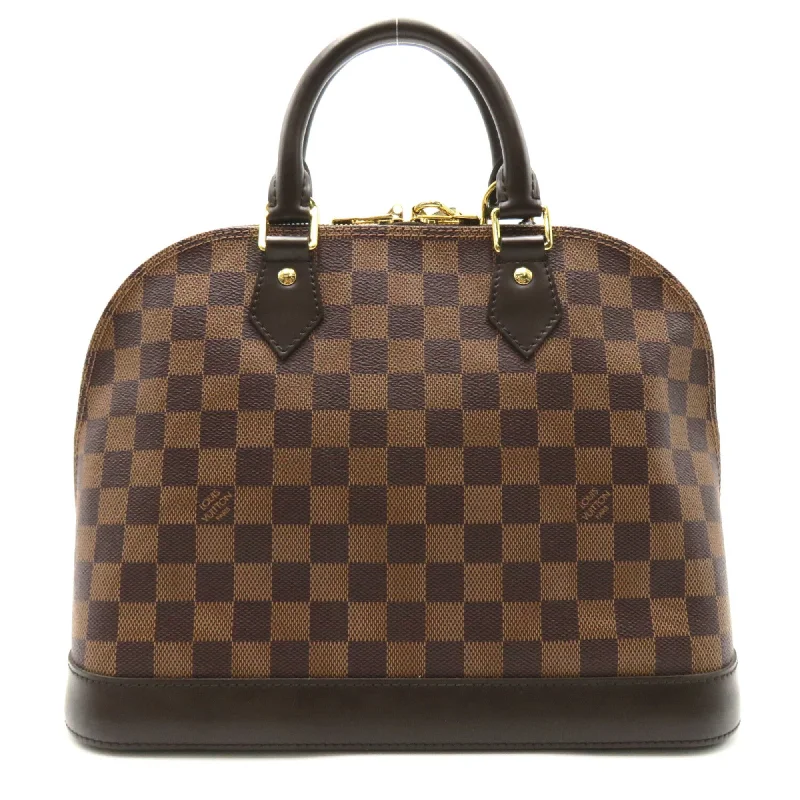 Louis Vuitton bags with a detachable mobile phone holder for convenienceLOUIS VUITTON Alma PM Brown Ebene Damier PVC coated canvas N53151