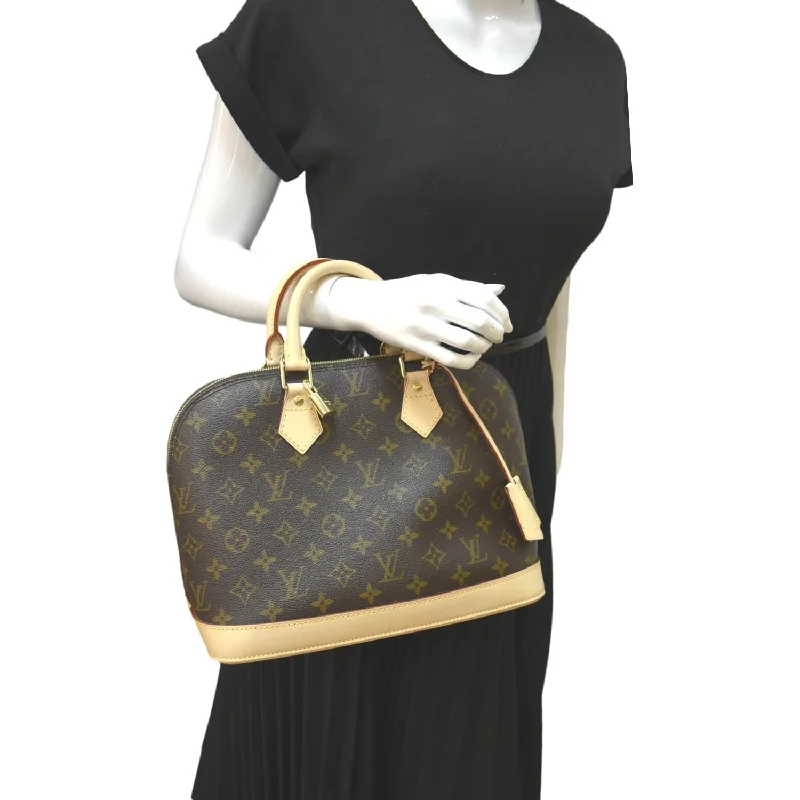 Ladies Louis Vuitton Capucines bags with a detachable shoulder strapLOUIS VUITTON Alma PM Monogram Canvas Satchel Bag Brown