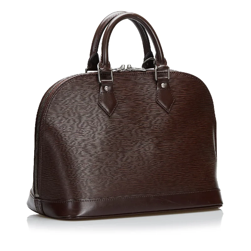 Louis Vuitton Alma bags with a monogram - embossed leather surfaceLouis Vuitton Alma PM Brown Epi