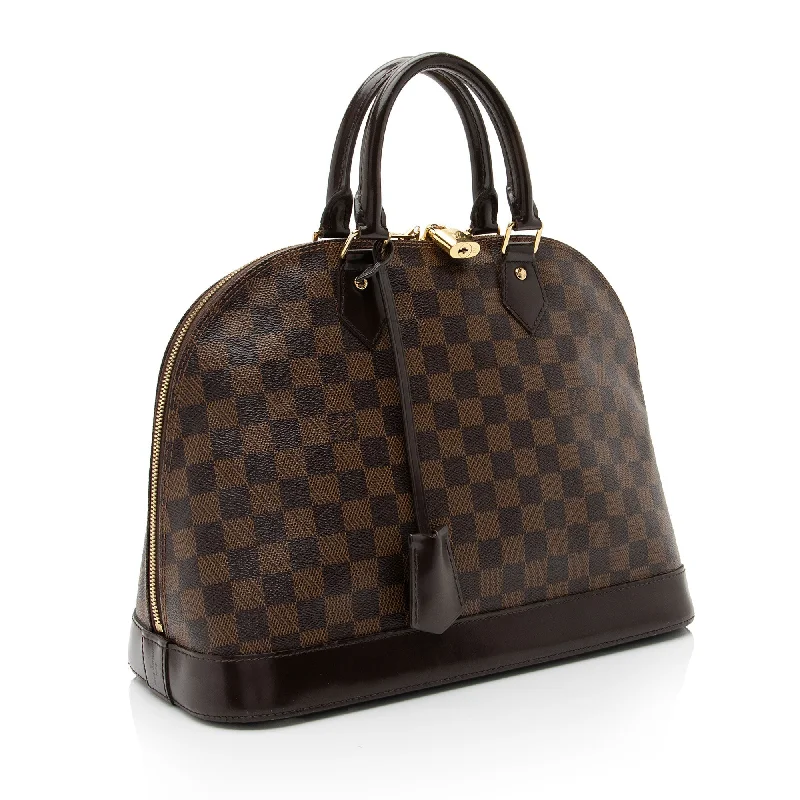 Ladies Louis Vuitton shoulder bags with a single - handle silhouetteLouis Vuitton Damier Ebene Alma MM Satchel (x7hOgn)