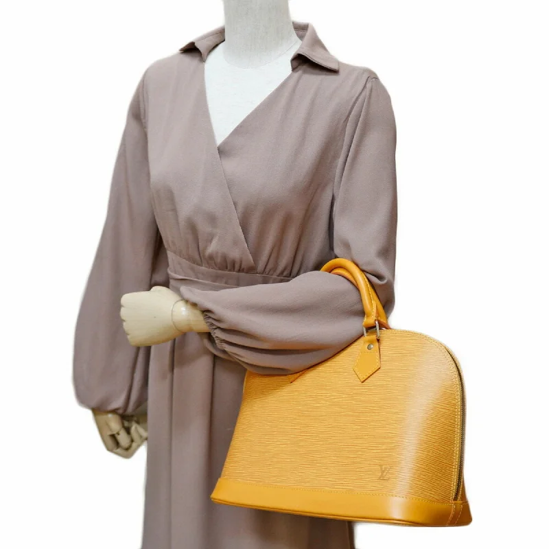 Louis Vuitton Alma bags featuring the signature top - handle designLOUIS VUITTON Alma PM Epi Tote Bag M52149 Yellow Ladies