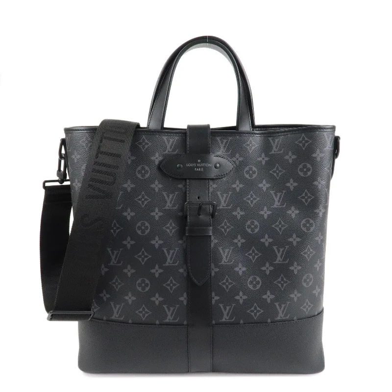 Louis Vuitton Alma bags featuring the signature top - handle designLouis Vuitton Monogram Eclipse Saumur Tote Bag Black Gray M45914