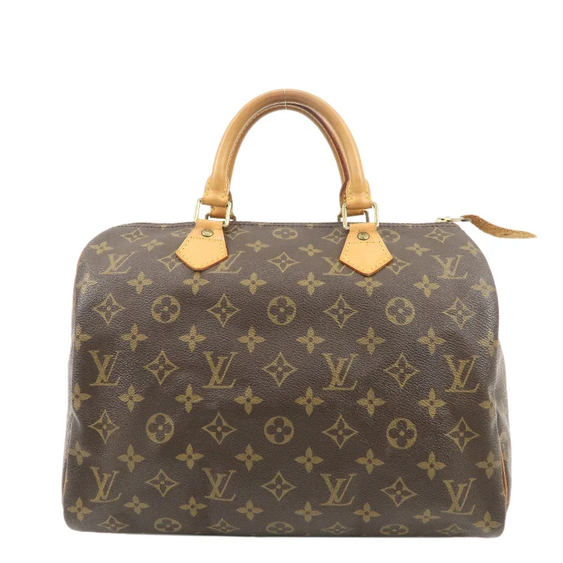 Louis Vuitton backpacks with a padded back panel for comfort during long - wearLouis Vuitton Monogram Speedy 30 Hand Bag Boston Bag M41526