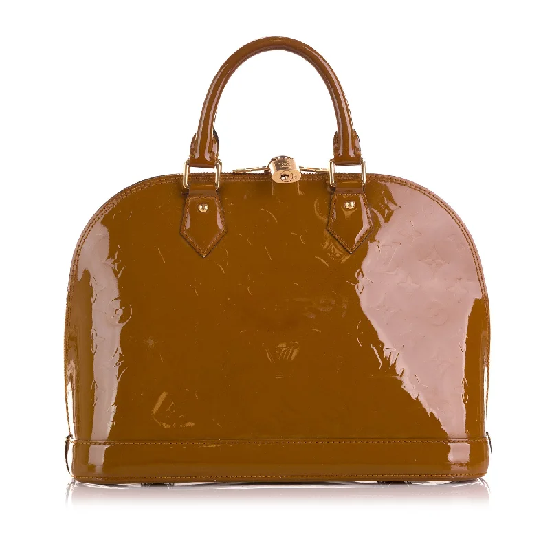 Louis Vuitton handbags with a metal - framed clasp for durabilityLouis Vuitton Alma PM Brown Monogram Vernis