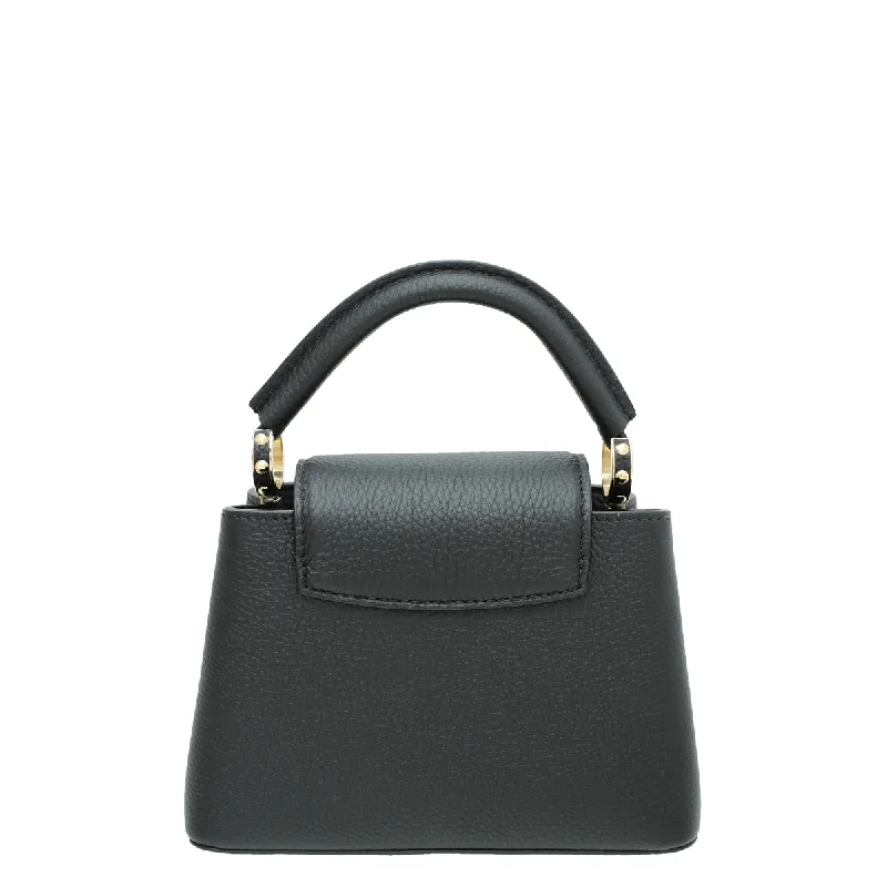 Ladies Louis Vuitton shoulder bags with a magnetic - closure flap for easeLouis Vuitton Black Capucines Mini Bag