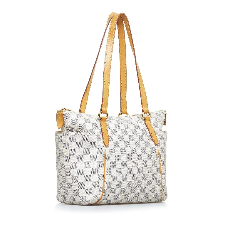 Louis Vuitton backpacks with a hidden back pocket for securityLouis Vuitton Damier Azur Totally PM (oUD5Ih)