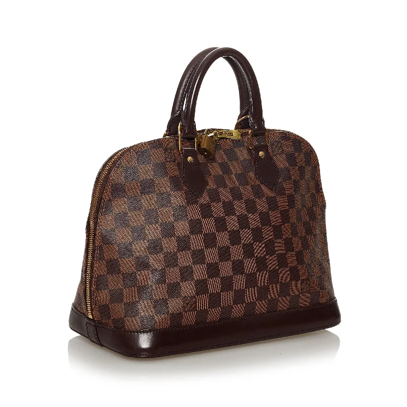 Louis Vuitton backpacks with a hidden back pocket for securityLouis Vuitton Damier Ebene Alma PM (33419)