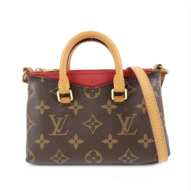 Louis Vuitton tote bags with a spacious interior and multiple pocketsLouis Vuitton Nano Pallas Shoulder Bag Cerise M61254