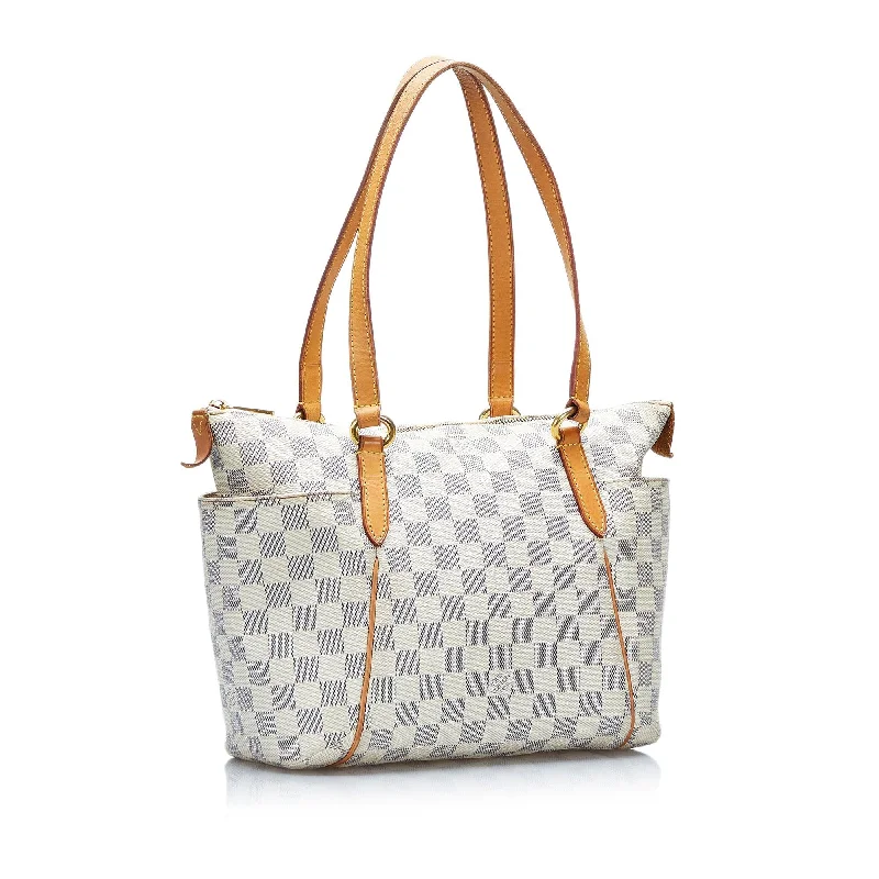 Louis Vuitton backpacks with a multi - pocket organization for functionalityLouis Vuitton Damier Azur Totally PM (h29f0c)