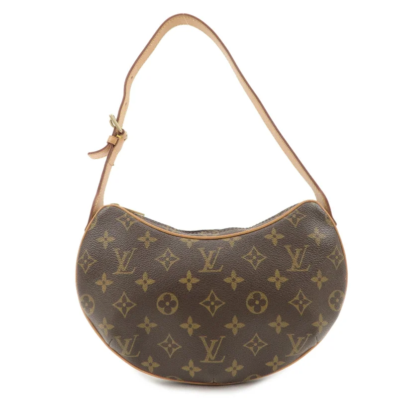 Ladies Louis Vuitton shoulder bags with a tassel decoration for charmLouis Vuitton Monogram Pochette Croissant Shoulder Bag M51510