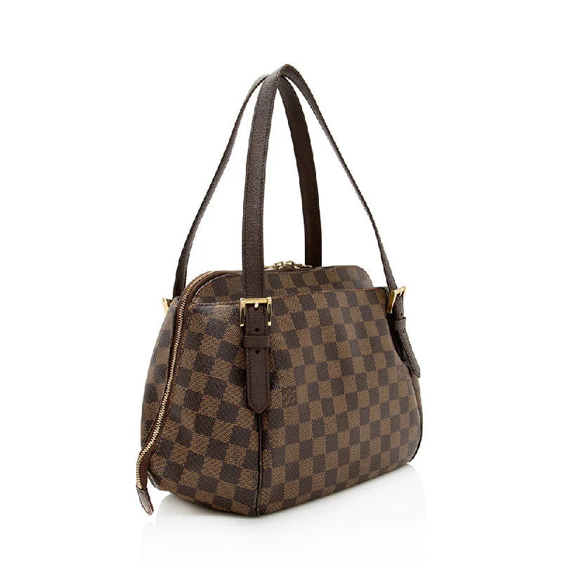 Louis Vuitton handbags with a metal - framed clasp for durabilityLouis Vuitton Damier Ebene Belem MM Shoulder Bag (21622)