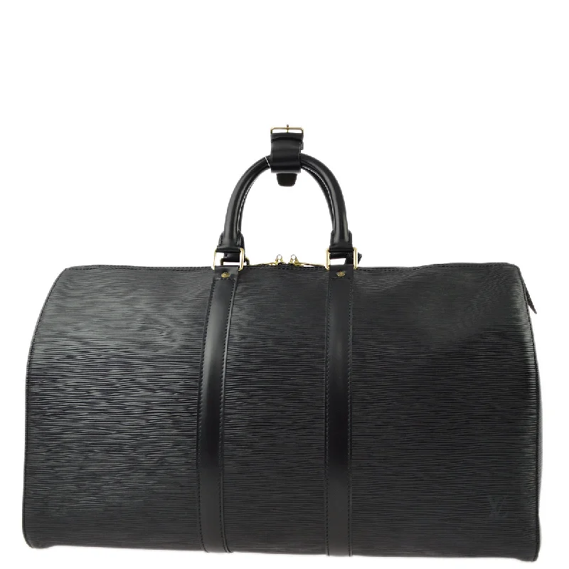 Louis Vuitton Petite Malle bags with a hard - shell structure for uniquenessLouis Vuitton Black Epi Keepall 45 Travel Duffle Handbag M42972