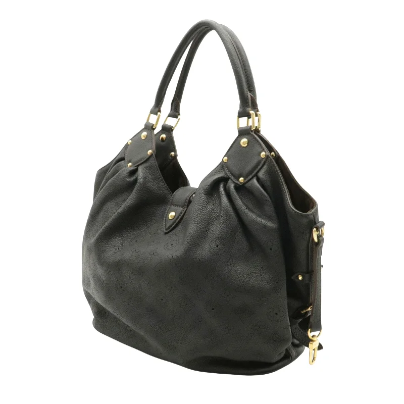 Ladies Louis Vuitton Petite Malle bags with a star - shaped charm for cutenessLouis Vuitton Black Leather Mahina shoulder bag