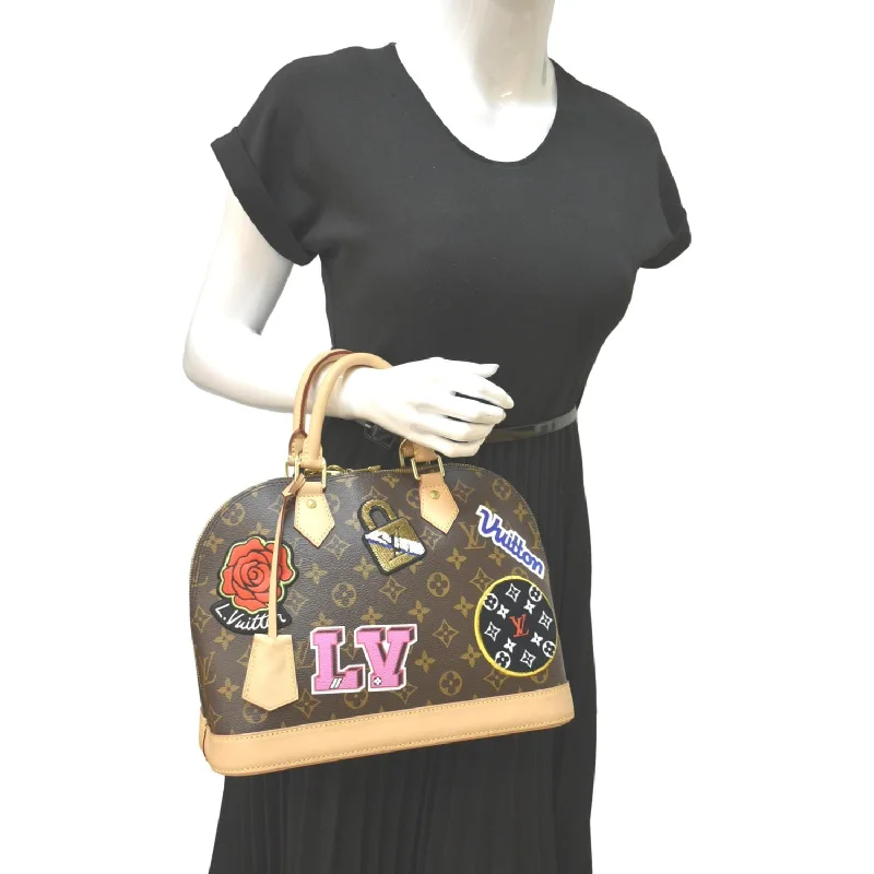 Louis Vuitton bags with a snap - button closure and a decorative charm for styleLOUIS VUITTON Alma PM Patches Monogram Canvas Satchel Bag Multicolor