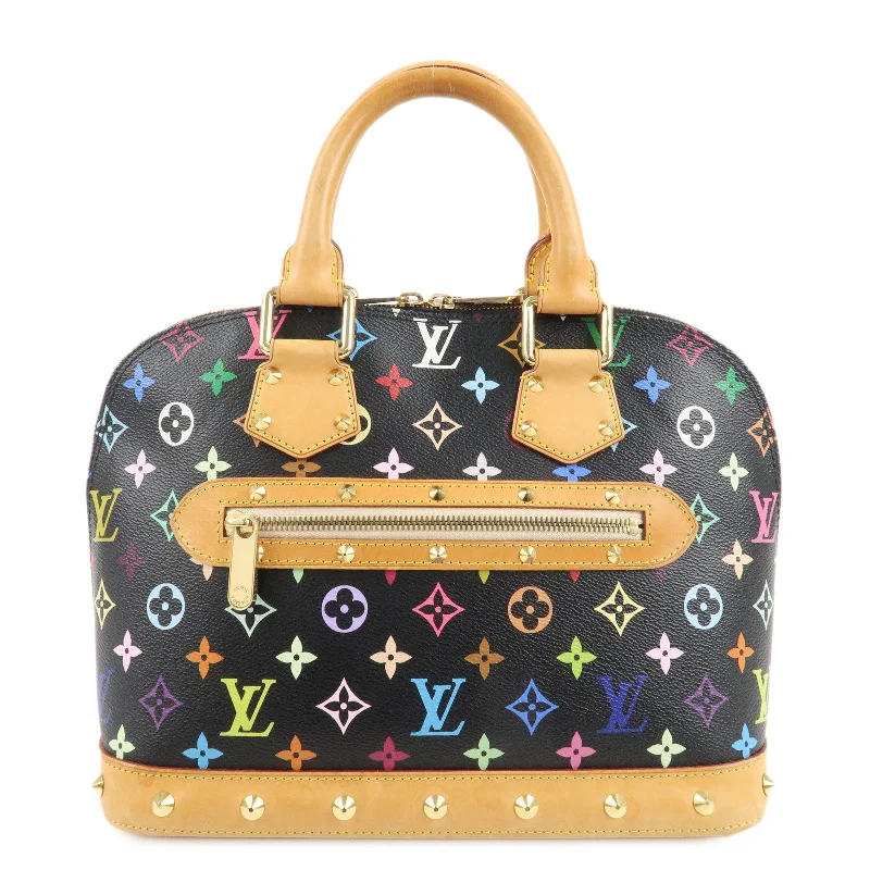 Louis Vuitton bags with a magnetic snap closure for easy accessLouis Vuitton Monogram Multicolor Alma Hand Bag Noir M92646