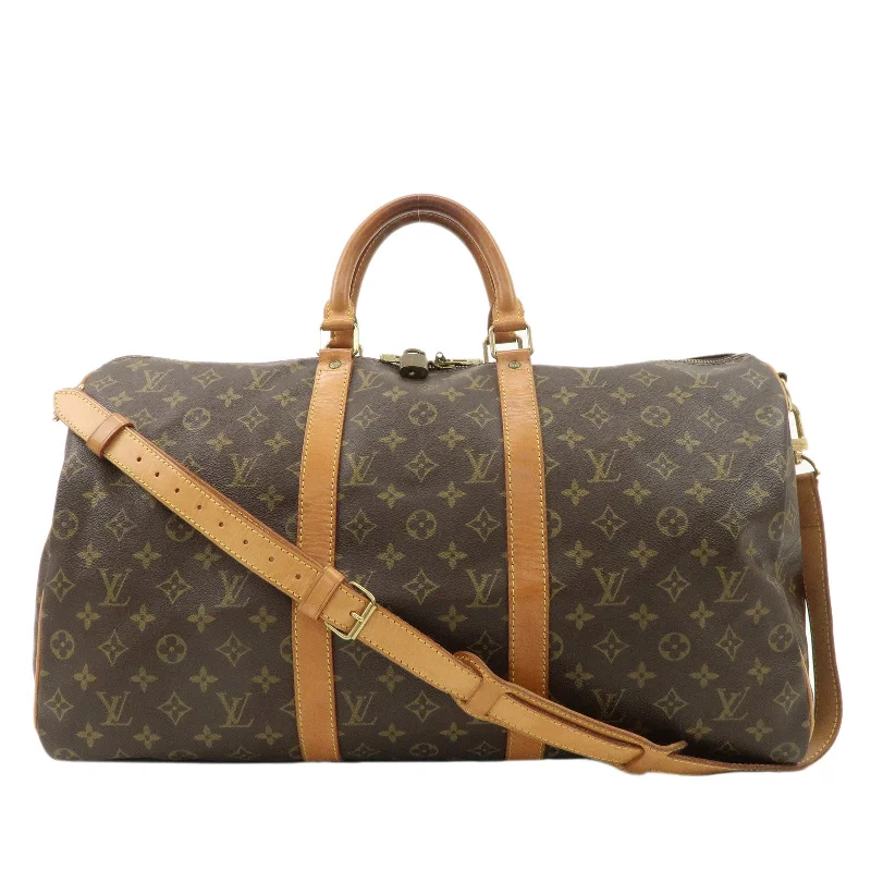 Louis Vuitton handbags with a beaded trim for a touch of glamourLouis Vuitton Monogram Keep All 50 Boston Bag M41416