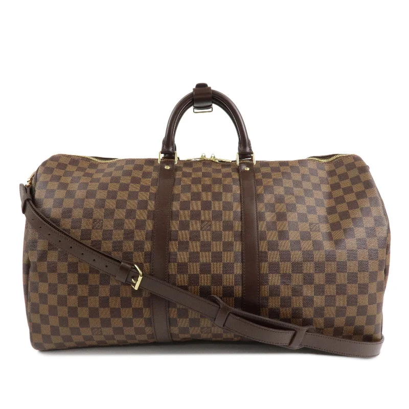 Louis Vuitton crossbody bags with adjustable shoulder straps for comfortLouis Vuitton Damier Keep All Bandouliere 55 Boston Bag N41414