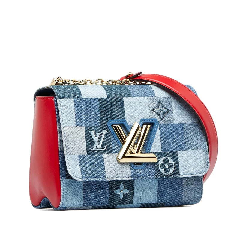 Ladies Louis Vuitton handbags with a detachable coin purse insideLouis Vuitton Damier Denim Patchwork Twist MM (HeRXdW)