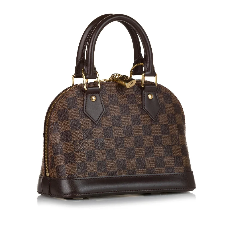 Ladies Louis Vuitton shoulder bags with a tassel decoration for charmLouis Vuitton Damier Ebene Alma BB 35323)