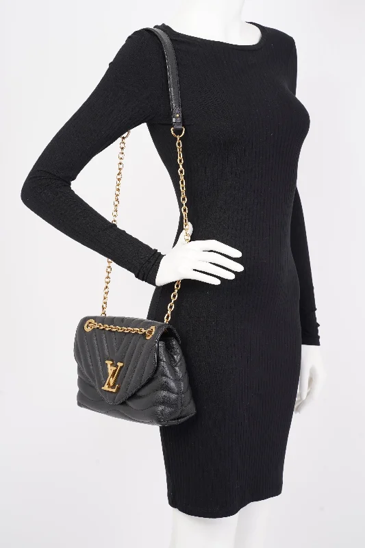 Ladies Louis Vuitton Capucines bags with gold - toned hardwareLouis Vuitton New Wave GM Black Calfskin Leather