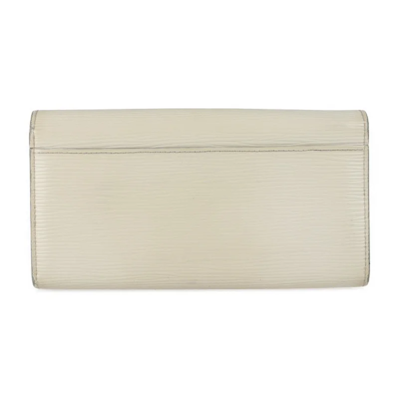 Louis Vuitton handbags with a patent - leather finish for a shiny lookLouis Vuitton White Leather Portefeuille Sarah wallet accessories