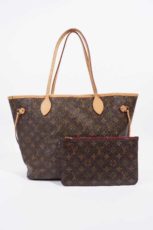 Louis Vuitton bags with a chain - link trim and a leather body for a modern edgeLouis Vuitton Neverfull MM Monogram Coated Canvas