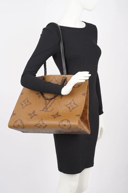 Ladies Louis Vuitton Capucines bags with gold - toned hardwareLouis Vuitton Womens On The Go Reverse Monogram GM