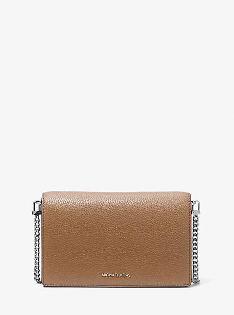 Michael Michael Kors Bags for art exhibitions to complement the art - inspired lookMK Jet Set Medium Pebbled Leather Crossbody Bag - Brown - Michael Kors