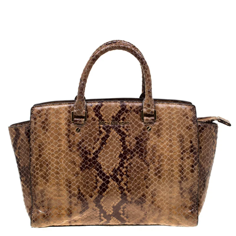 Michael Michael Kors Bags for historical reenactments in an appropriate period - style designMichael Michael Kors Python Embossed Leather Selma Tote