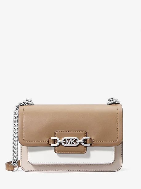 Michael Michael Kors Bags for safari trips in a durable and earth - toned styleMK Heather Large Color-Block Leather Shoulder Bag - Natural - Michael Kors