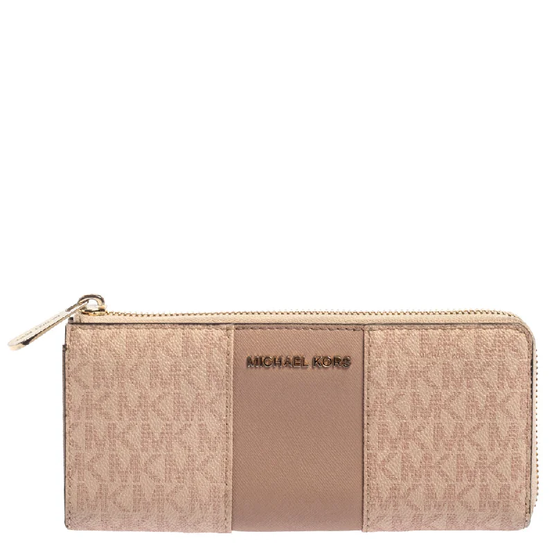 Michael Michael Kors Bags for art exhibitions to complement the art - inspired lookPink Signature Leather Zip Around Wallet