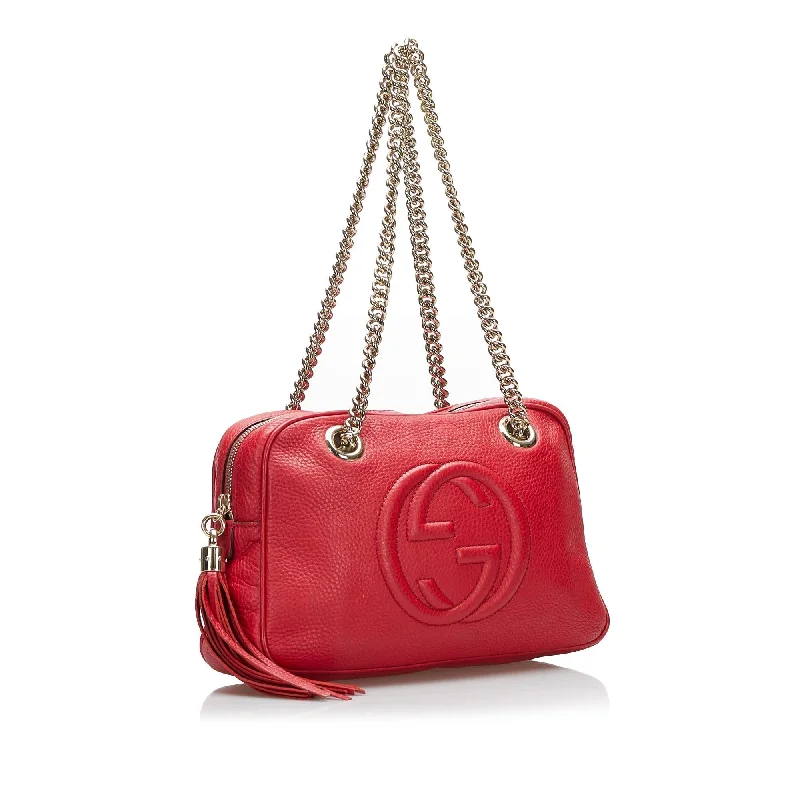 Women Gucci bags with a front - zip pocket for small itemsGucci Soho Chain (SHG-4wGEYP)