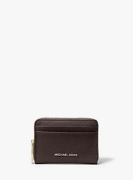 Michael Michael Kors Bags for shopping sprees in the cityMK Jet Set Small Pebbled Leather Zip-Around Card Case - Brown - Michael Kors