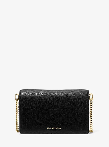 Michael Michael Kors Bags for cruise vacations with a nautical - inspired lookMK Jet Set Medium Pebbled Leather Crossbody Bag - Black - Michael Kors